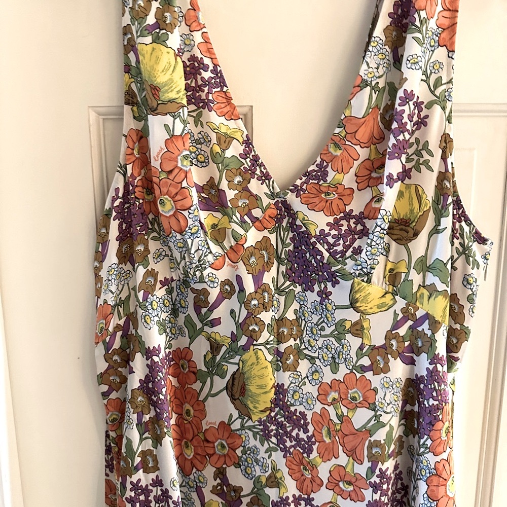Coach Womens 100 % silk summer Midi Dress xl NWT spring summer XL - Picture 11 of 15